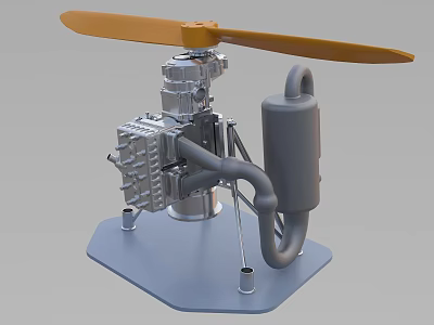 Industrial Equipment With Propeller Engine Exhaust Pipe And Stable Base Design 3d model