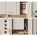 Modern Stylish Shoe Cabinet Design With Wooden Storage And Decorative Plants