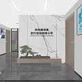 Modern Public Office Space With Open Workstations Plants Windows And Staircase 3d model