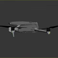 Gray Drone With Four Black Propellers And Front Camera Design