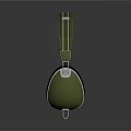 Green And Brown Headphones With Wooden Elements And Metal Parts Modern Design