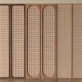 Modern Wooden Wardrobe Doors With Perforated Patterns And Natural Wood Design