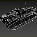 Military Tank With Textured Armor Cannon Tracks And Turret Design