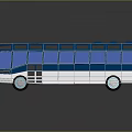 Modern Blue and White Bus with Sleek Design Multiple Windows and 3D Reflection 3d model