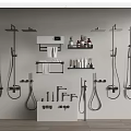 Modern Shower Towel Rack Combination Faucet 3d model