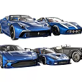 Blue Assorted Sports Cars Featuring Modern Vintage And Classic Models