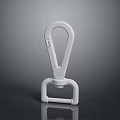 White Plastic Carabiner Hook With Secure Locking Mechanism And Sturdy Base Design