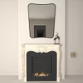 Ornate Fireplace Mantel With Elegant Carved Design And Decorative Mirror Above