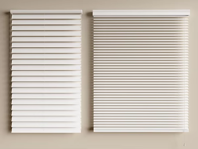Two White Venetian Blinds Wall Mounted Interior Design Styles 3d model