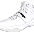 White High Top Basketball Shoes With Black Logo Lace Up Closure And Sleek Comfortable Design