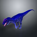 Stunning 3D Rendered Blue Dinosaur With Purple Spots And Open Mouth