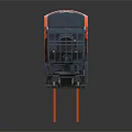 Orange And Gray Forklift With Cab Lifting Frame And Front Forks 3d model
