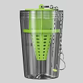 Transparent Tea Infuser Cup With Green Filter Metal Chain And Hook