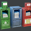 Modern recycling bin Newspaper recycling bin 3d model