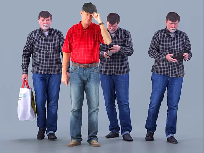 Modern Men Multiplayer Older Men 3d model