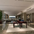 Modern Restaurant Interior With Dining Tables Chairs Green Plant And Marble Floor