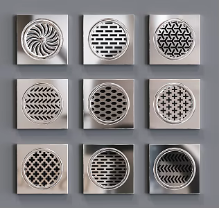 Modern floor drain stainless steel floor drain combination 3d model