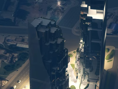 Modern High Rise Residential Building With Unique Architectural Design And Urban Green Spaces 3d model