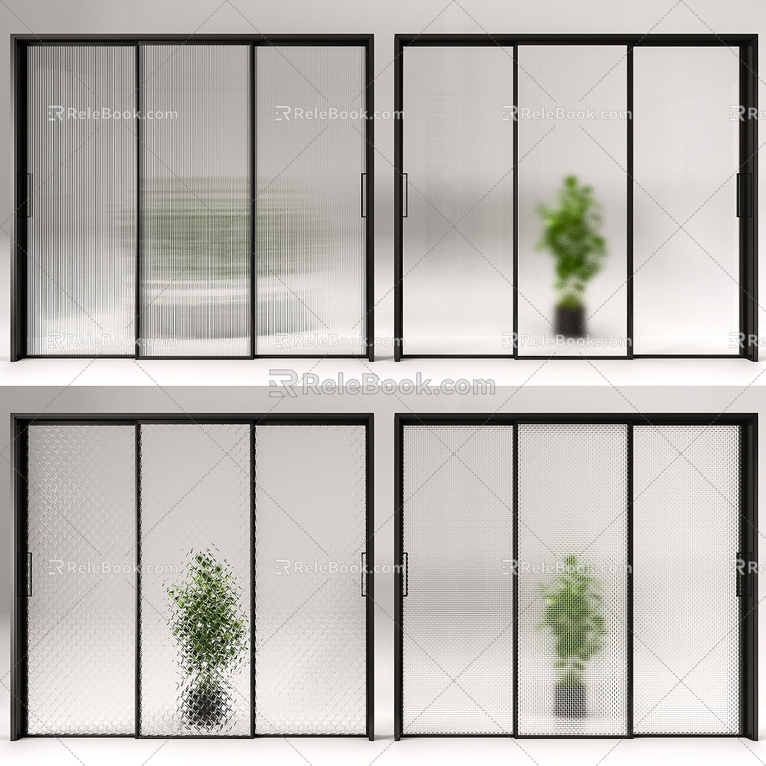 Glass door combination 3d model