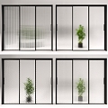 Glass door combination 3d model