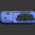 Blue Air Compressor With Black Compressor Unit And Blue Tank Stand 3d model