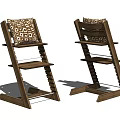 Wooden Bar Stools With Geometric Patterned Cushions And Modern Design
