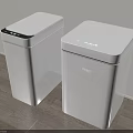 Modern White Smart Trash Cans with Sensor Activated Lid for Home Interior 3d model