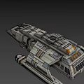 Sci Fi Spaceship Game Movie Character With Gray Body Red Accents And Blue Lights