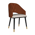 Velvet Backrest Dining Chair With Vertical Stripes Light Colored Seat Black Legs And Gold Accents
