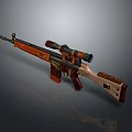 High Precision Sniper Rifle With Wooden Stock Decorative Patterns And Tactical Scope