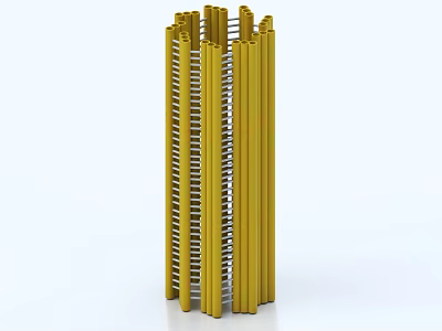 Medical Device With Yellow Vertical Strips And Columnar Support Structure Design 3d model