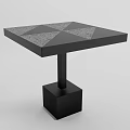 Modern Square Top Side Table With Geometric Pattern Surface Black Gray Square Base Design 3d model
