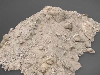 Pile of Dirt and Stones with Natural Texture and Small Rocks 3d model