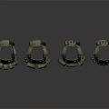 Set of Camouflage Military Backpacks with Antennas and Tactical Gear Design