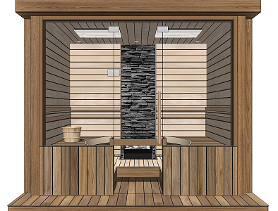 Modern Sauna Room 3d model