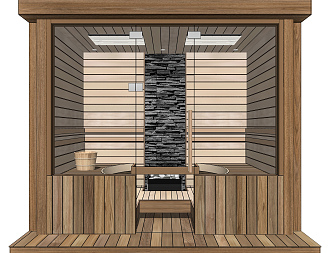 Modern Sauna Room 3d model