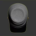 Gray Daily Life Hat With Black Brim Yellow Cross Decoration And Gold Button