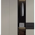 Modern Wardrobe With Glass Doors Hanging Space Drawers Folded Clothes And Storage