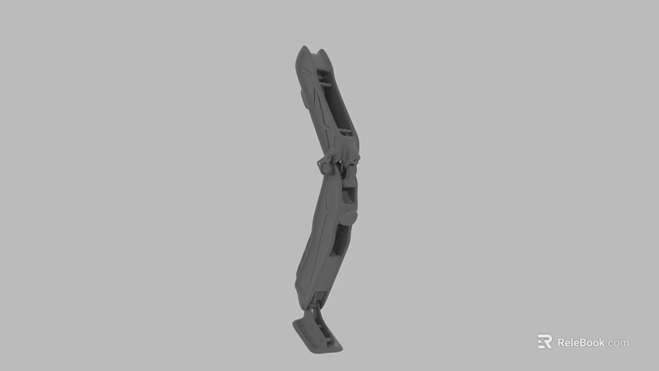 Gray Mechanical Structure 3D Model With Support Frame And Joint Connections 3d model