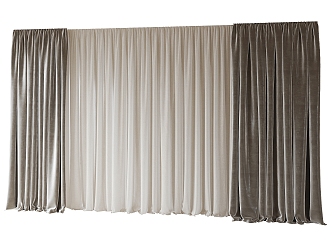 Modern Curtain Window Screen 3d model