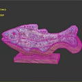 Blue Fish Shaped Decorative Living Supplies With Resin Body And Wooden Base