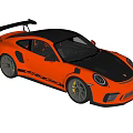 Orange Sports Car With Black Roof Rear Spoiler And Aerodynamic Exterior Design
