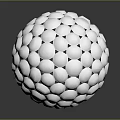 White Decorative Furniture Sphere With Geometric Pattern And Smooth Surface 3d model