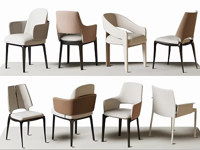 Modern Accent Chairs Featuring Various Colors Armrests And Sleek Thin Legs Design 3d model