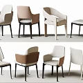 Modern Accent Chairs Featuring Various Colors Armrests And Sleek Thin Legs Design 3d model