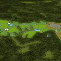 Aerial View Planning With Green Spaces Water Areas Roads And Facilities