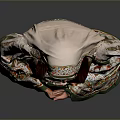 Traditional Women's Clothing In Green And White With Floral Patterns Design