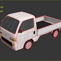 White Compact Pickup Truck With Open Cargo Bed And Minimalist Design 3d model