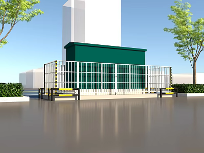 Distribution cabinet guardrail 3d model