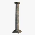 Classical Stone Column With Textured Shaft Ornate Capital And Sturdy Base 3d model